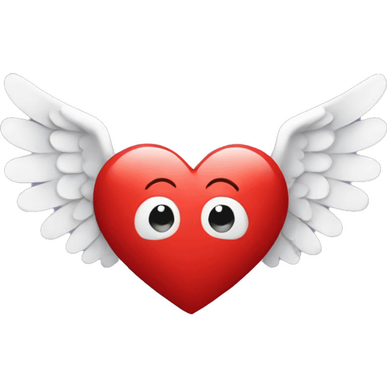 Red heart with angel wings  emoji