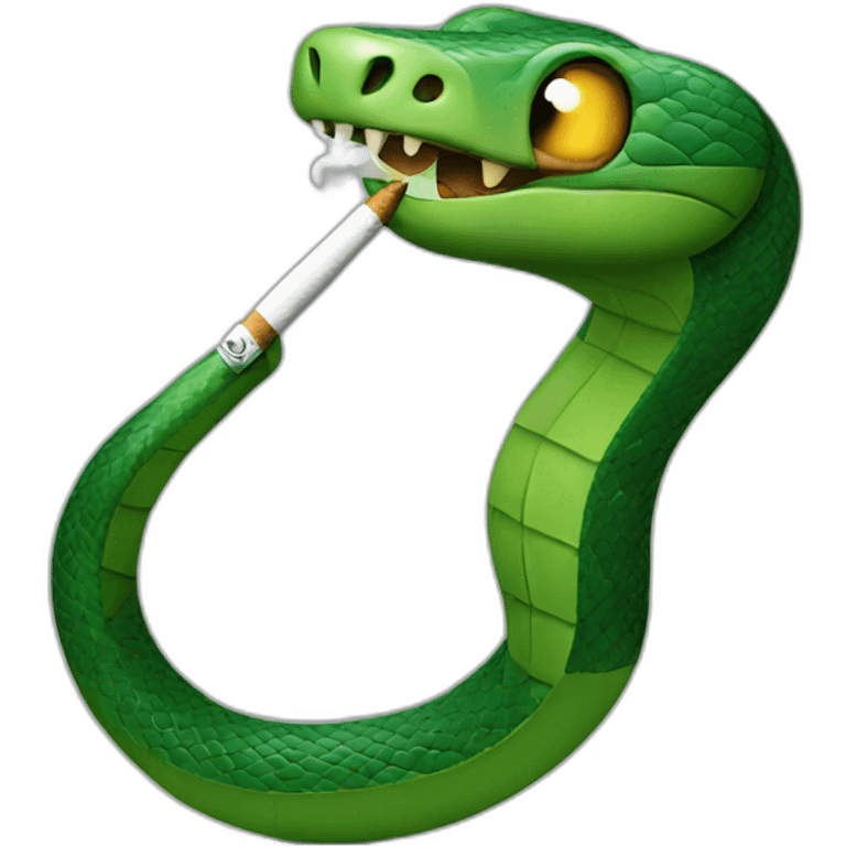 A snake smoking cigarettes emoji