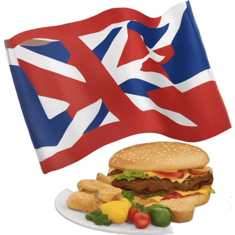 Dominkcaican flag with Koren food emoji