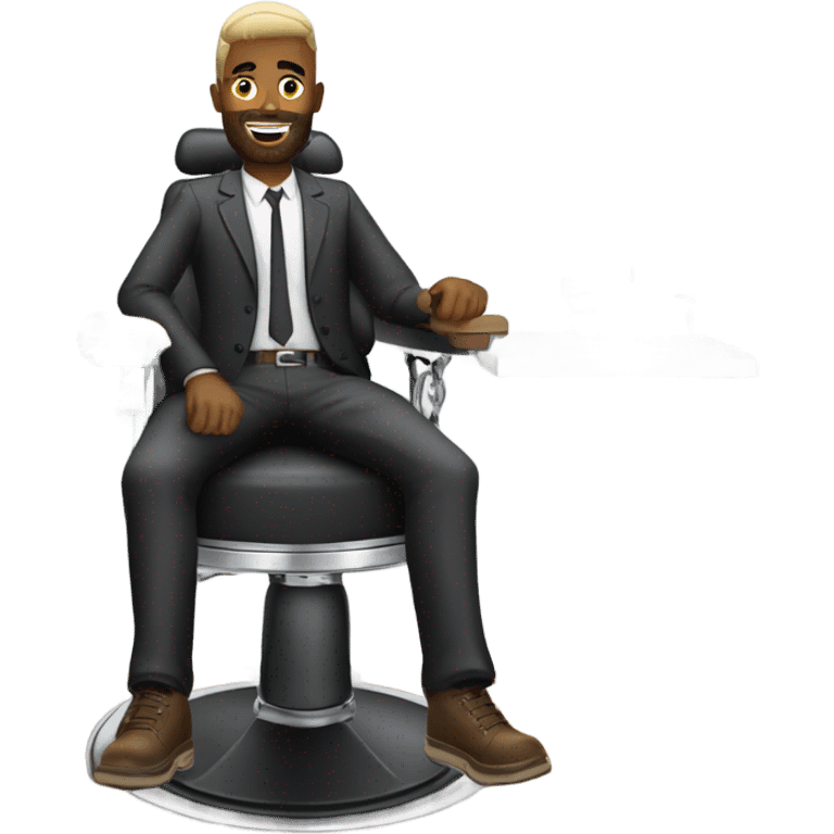 MC Teteu in barber chair emoji