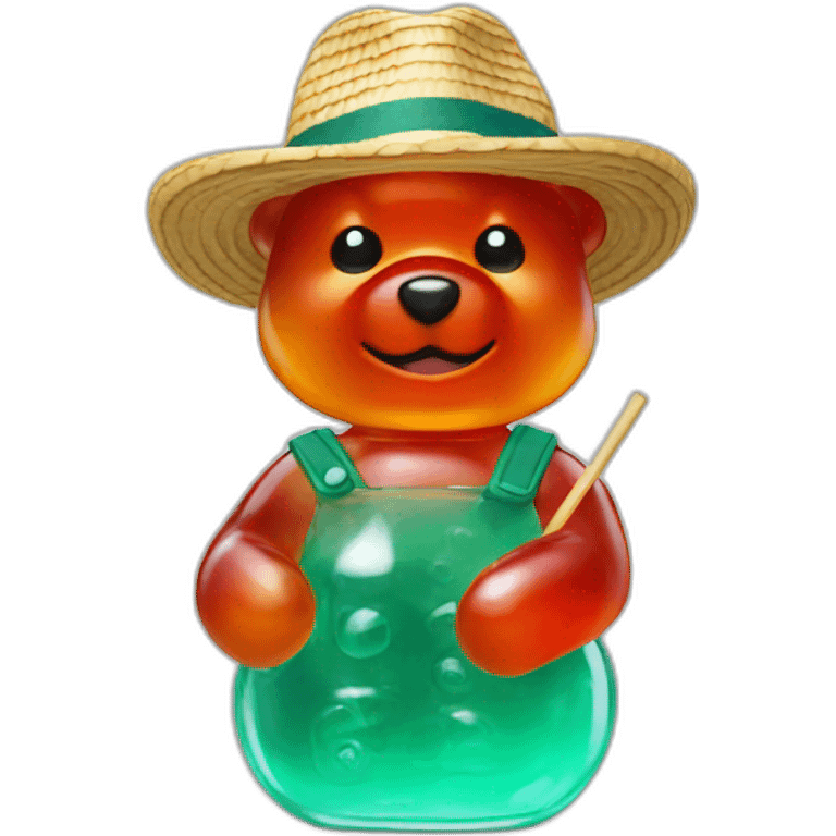 gummy bear with straw hat emoji