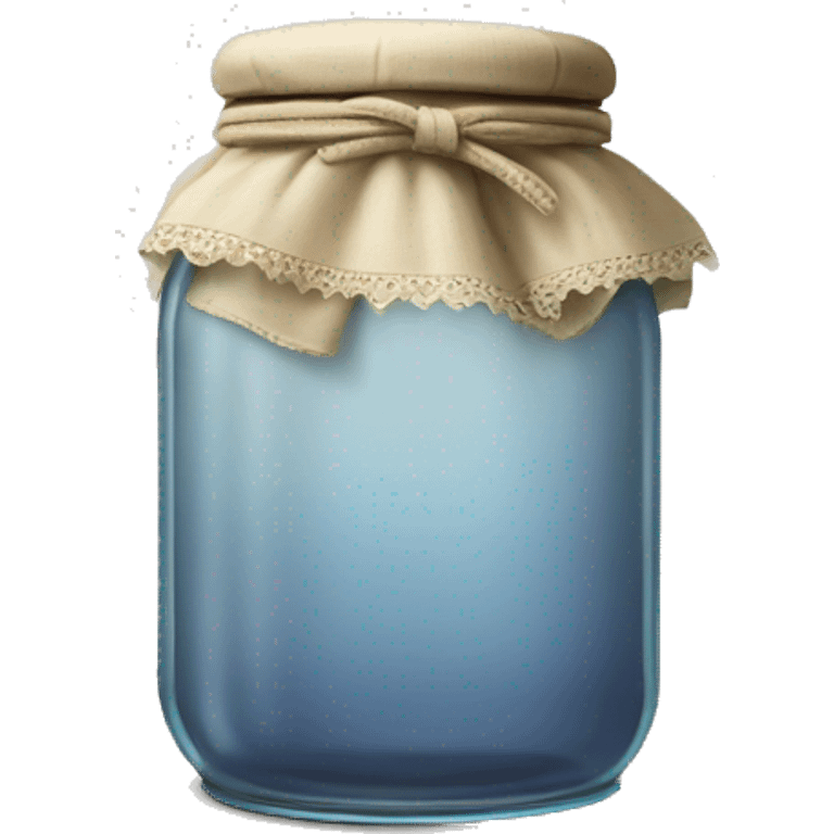 tea filled glass jar with cloth lid emoji