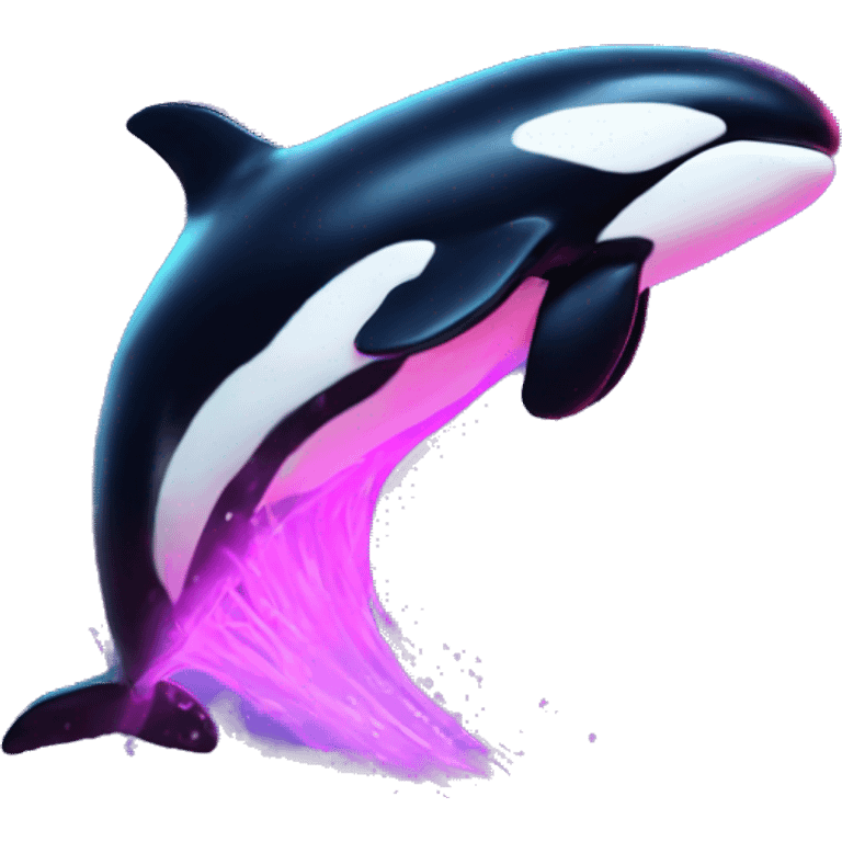 neon orca jumping emoji