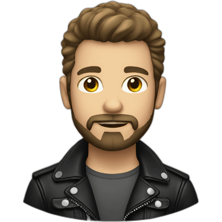 Boy rocker with lether jacket short beard emoji