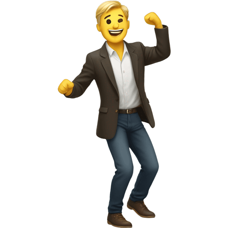 happy white man dancing emoji