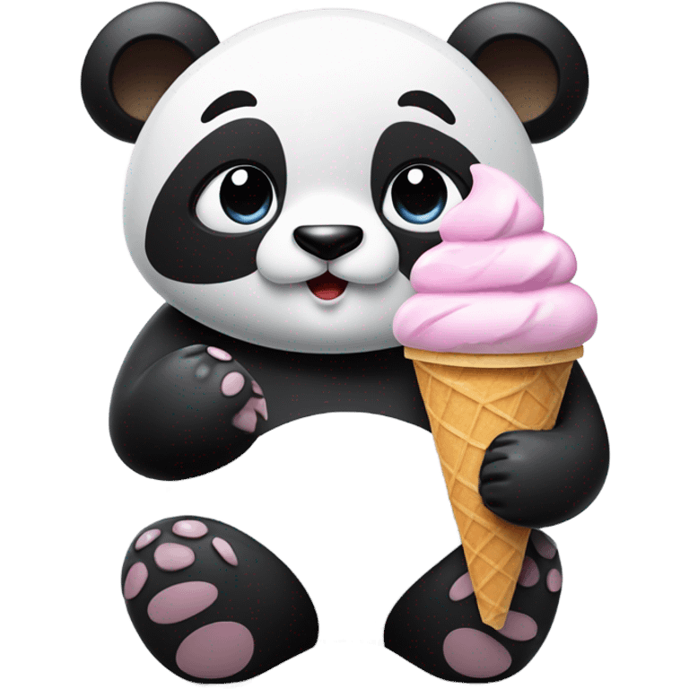 Panda eating ice cream emoji