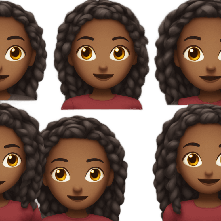 black girl with her hair out in braids and a dark red top on emoji