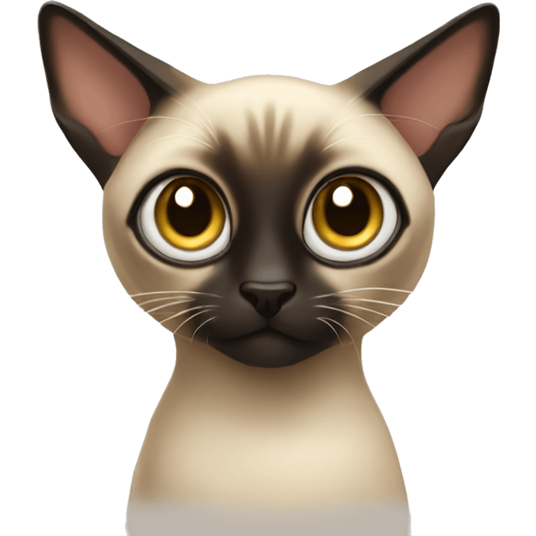 Siamese cat with big eyes emoji