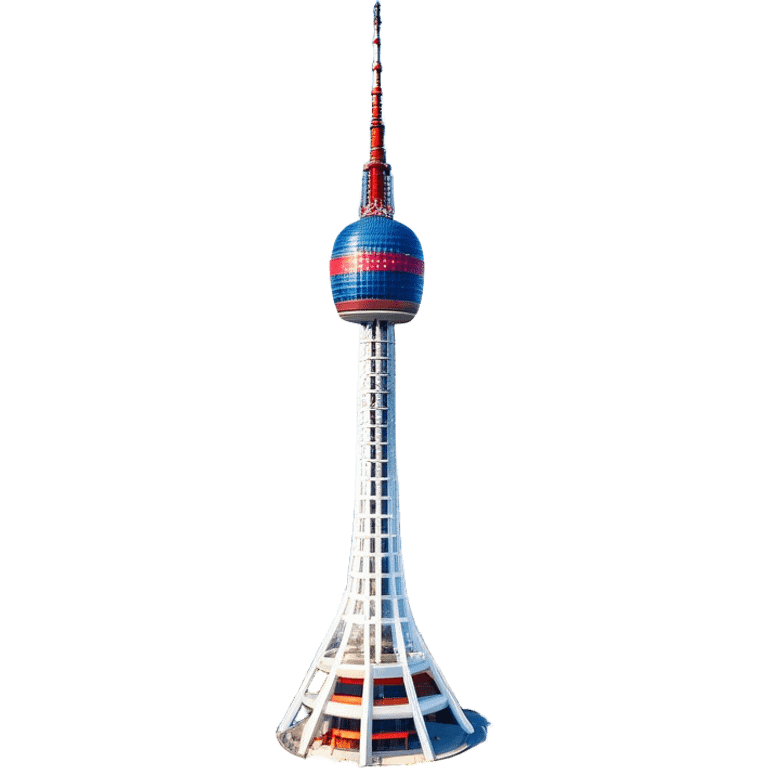 ​Cinematic Realistic N Seoul Tower, depicted in full daylight as a slender, single-column tower crowned by a cylindrical observation deck, set against a clear blue sky over Seoul’s vibrant cityscape, rendered with crisp architectural detail and bright, natural lighting that accentuates its modern elegance, emoji