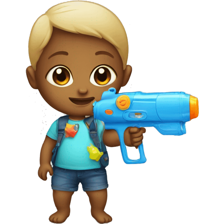 baby with a water gun  emoji