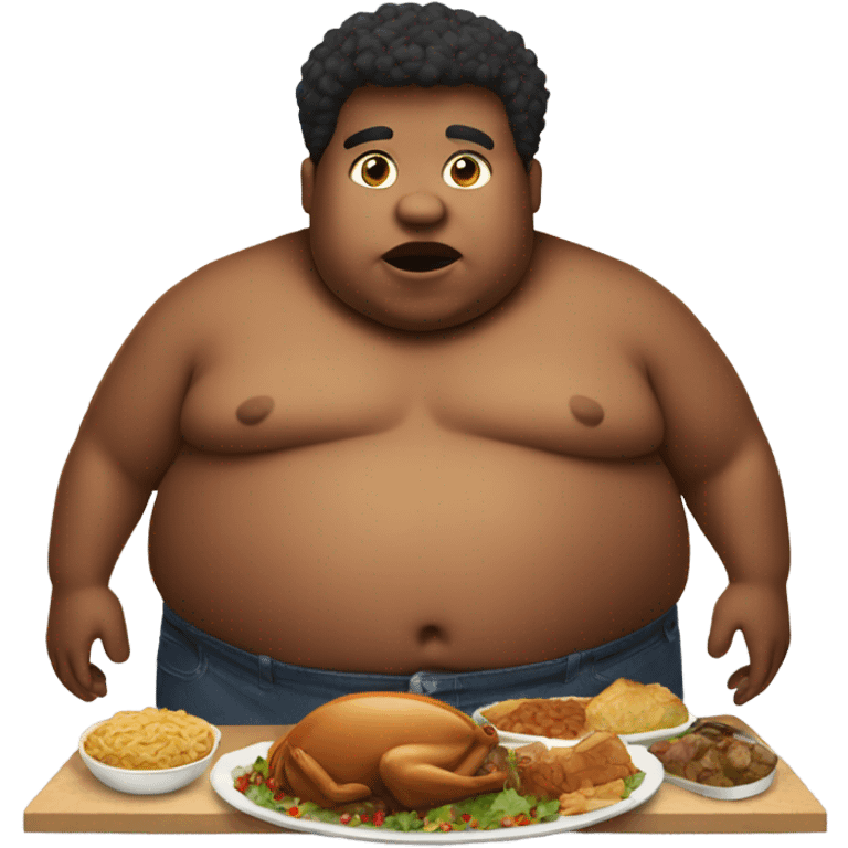 Fat boy after eating thanksgiving dinner emoji