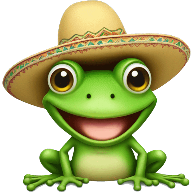 smiling frog with sombrero emoji