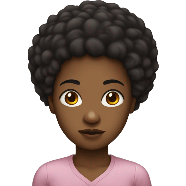 Black girl with Afro frowning emoji