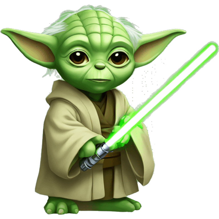 yoda with a lightsaber emoji