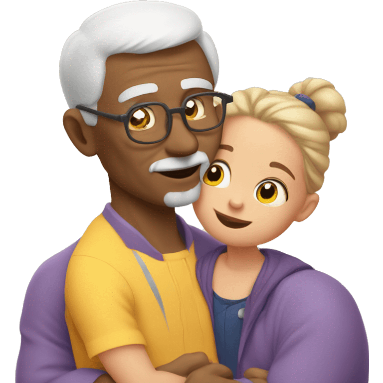 Grandpa huggings with little girl emoji