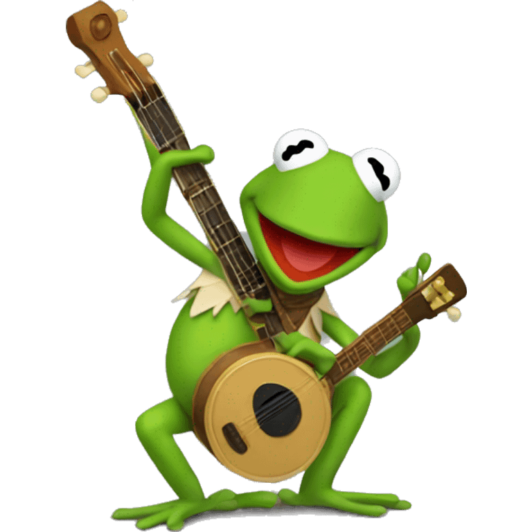 kermit with banjo singing to miss piggy emoji