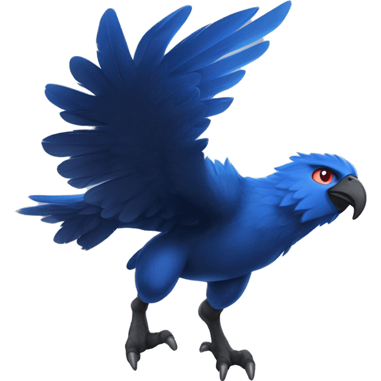 Grover Legendary Pokémon:
Gallohawk
A swift Flying/Fighting-type with blue feathers and a hero’s heart. Gallohawk’s ability *Braveheart* boosts its speed when it sees an ally in trouble. emoji