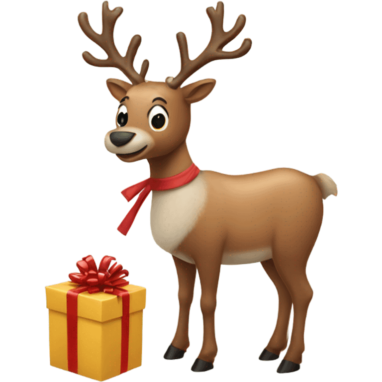 reindeer wrapping presents emoji