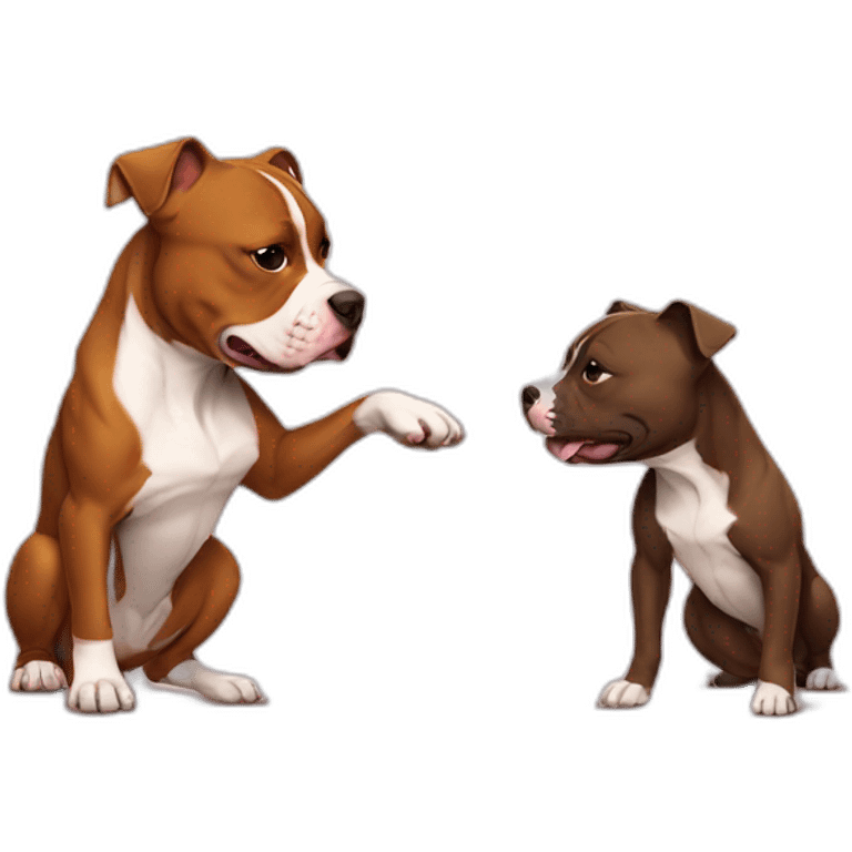 Pitbull and baby fighting funny emoji