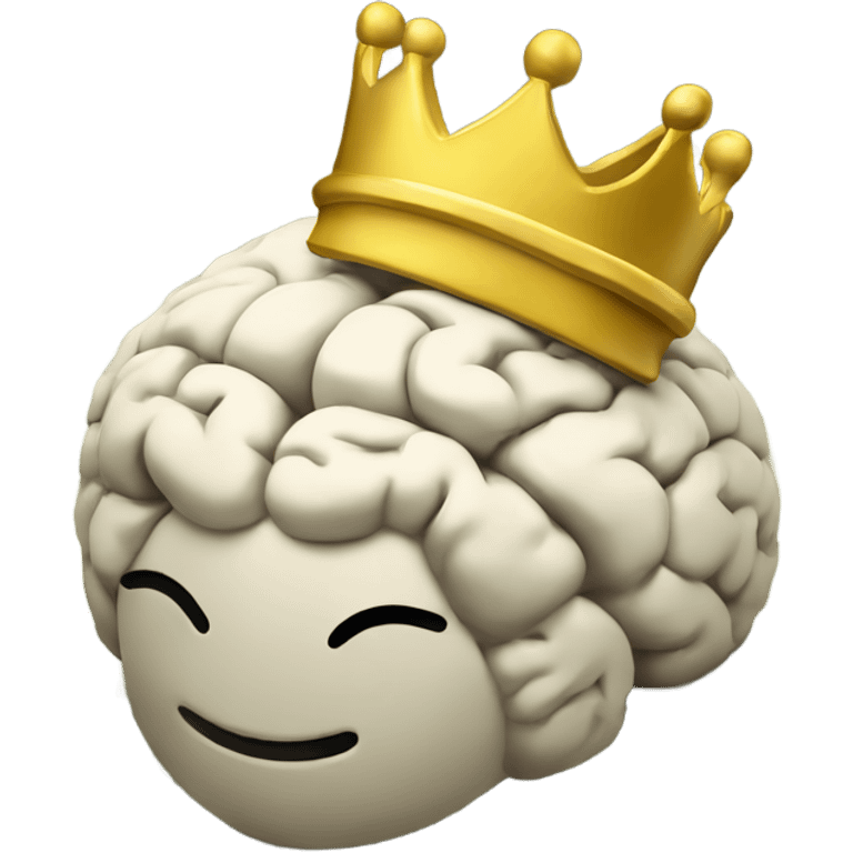 Brain wearing a crown on top of stack of cash emoji