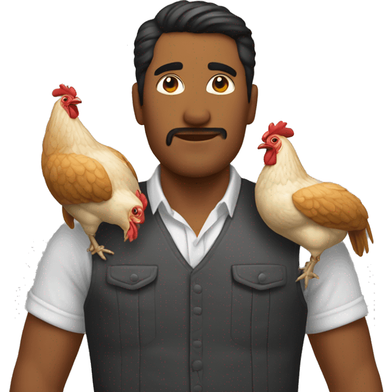 hombre con piernas de pollo emoji