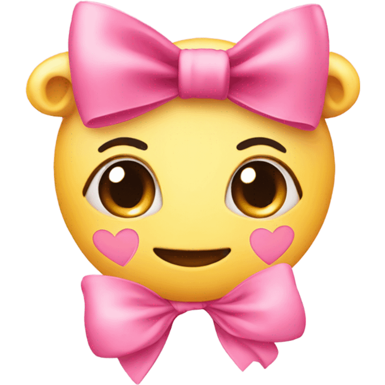 Cute heart with pink bow  emoji