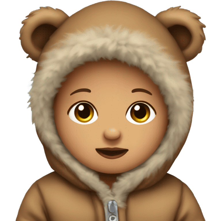 Newborn Baby wearing a bear jacket emoji