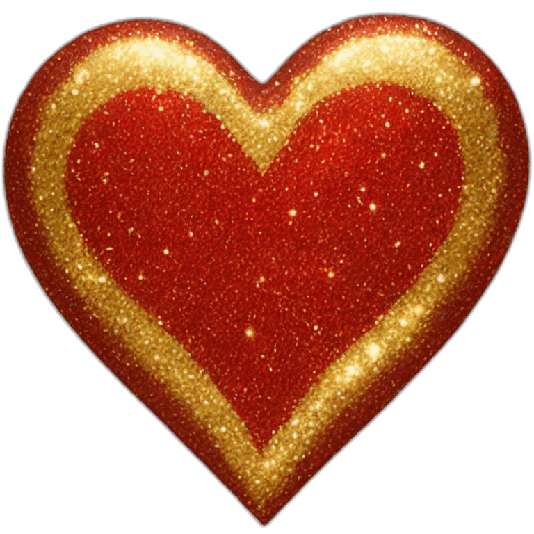 Red and gold glitter heart emoji