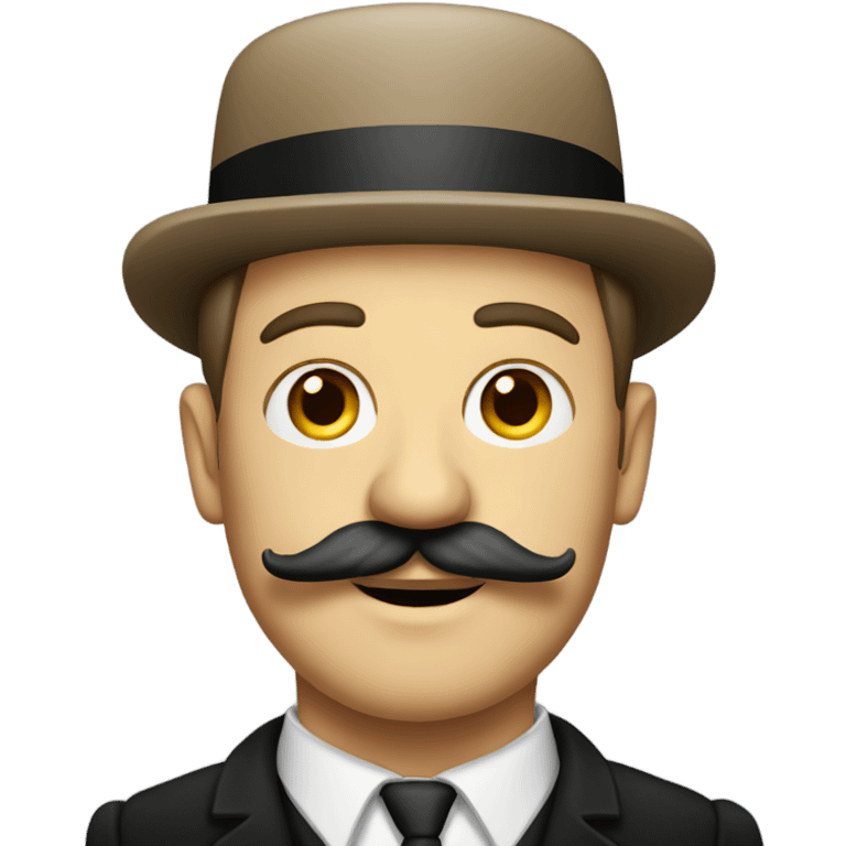 German man with Chaplin mustache emoji