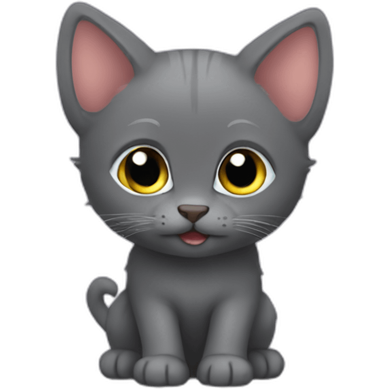 Fuzzy little korat kitten emoji