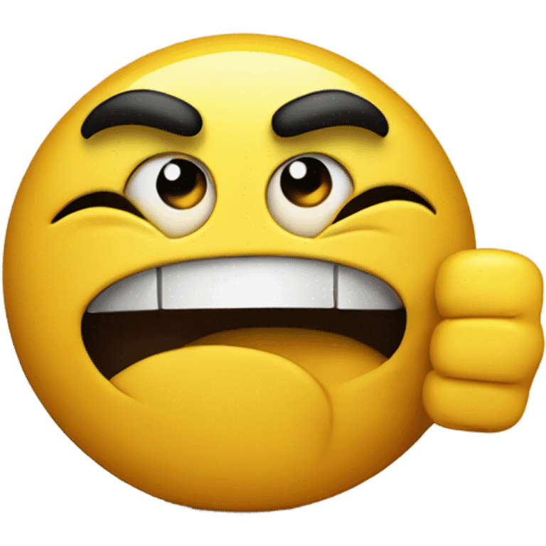 Angry face with thumbs up emoji