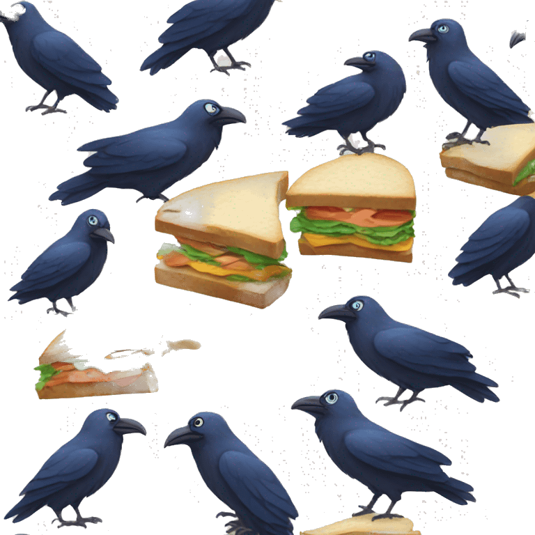 Blue hair raven eats sandwich  emoji