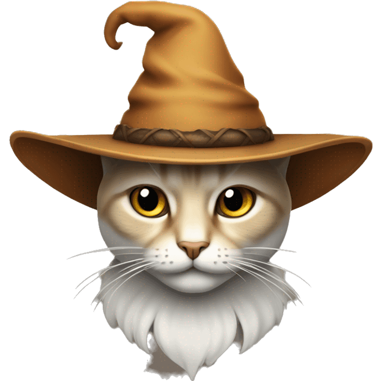 Gato con sombrero de bruja solo cara emoji