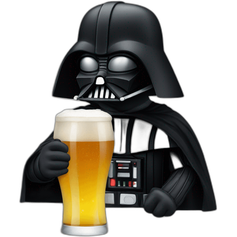 Dark vador drinking beer emoji