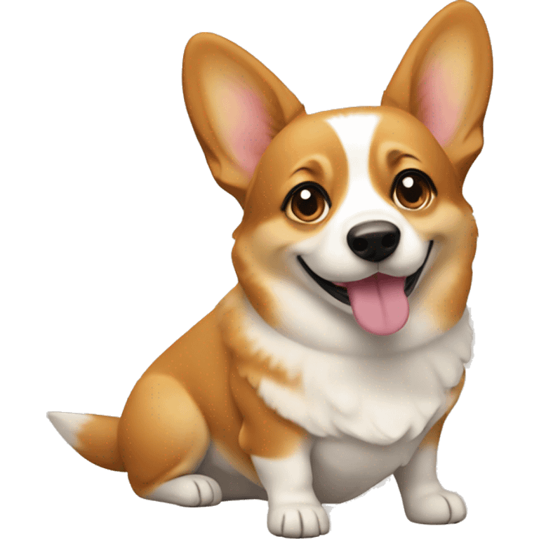 Corgi with a girl emoji