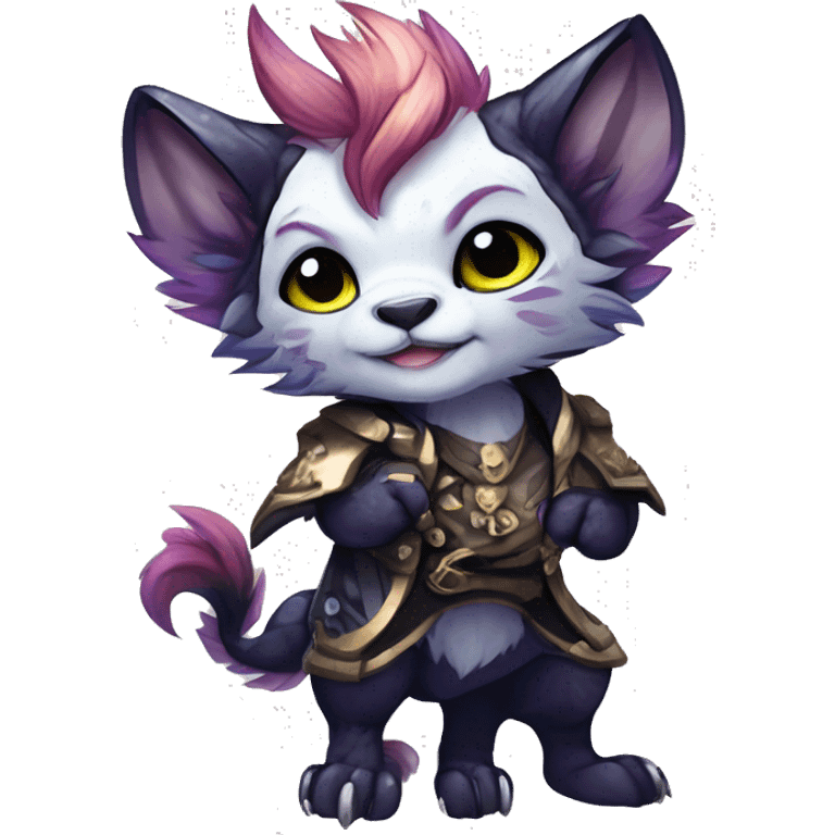 Cool cute Kawaii edgy fantasy shiny chibi animal creature fursona Fionbri vernid by griffsnuff & LiLaiRa & Falvie full bodyal emoji