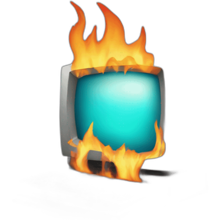 a burning computer emoji