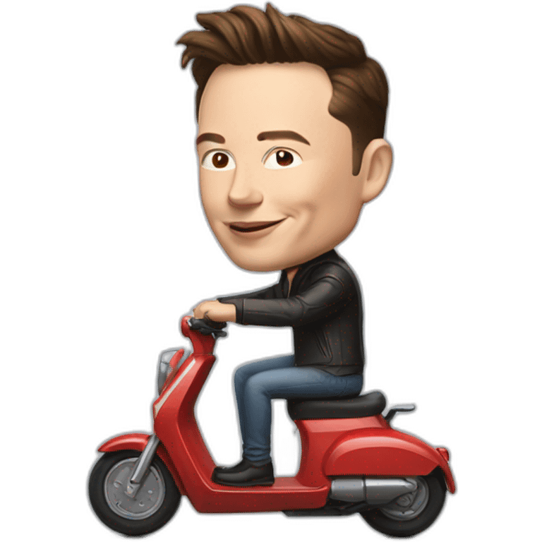 elon musk sur un scooter emoji