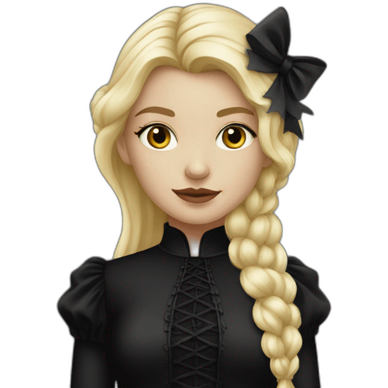 blond girl with black gothic dress emoji