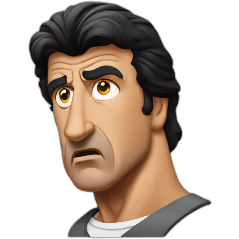 sylvester stallone serious cartoon wearing shirt emoji