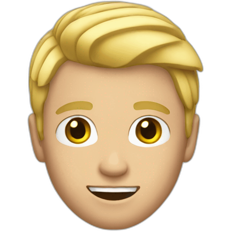 Blond man with a mid air cut  emoji