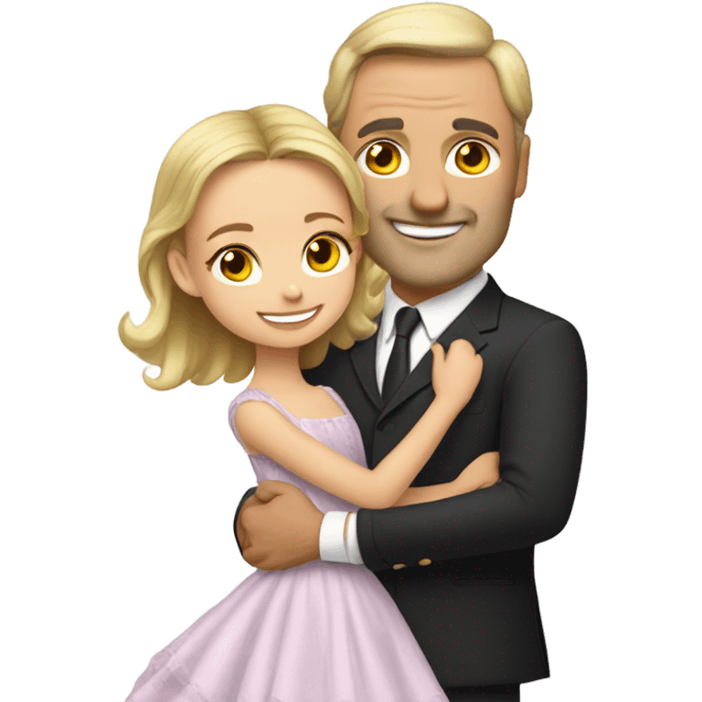 Caucasian Daddy daughter dance emoji