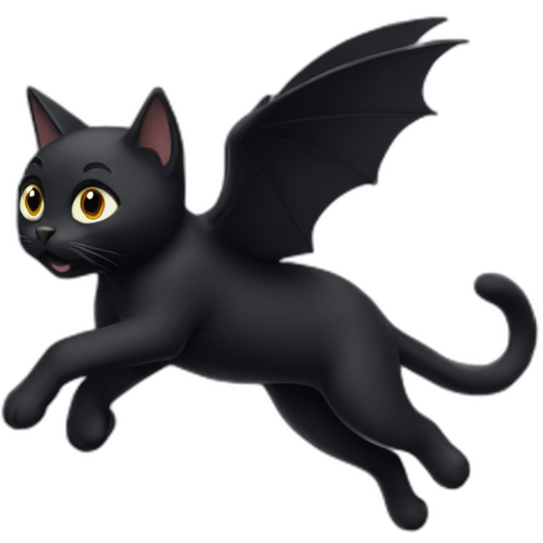 flying black cat emoji