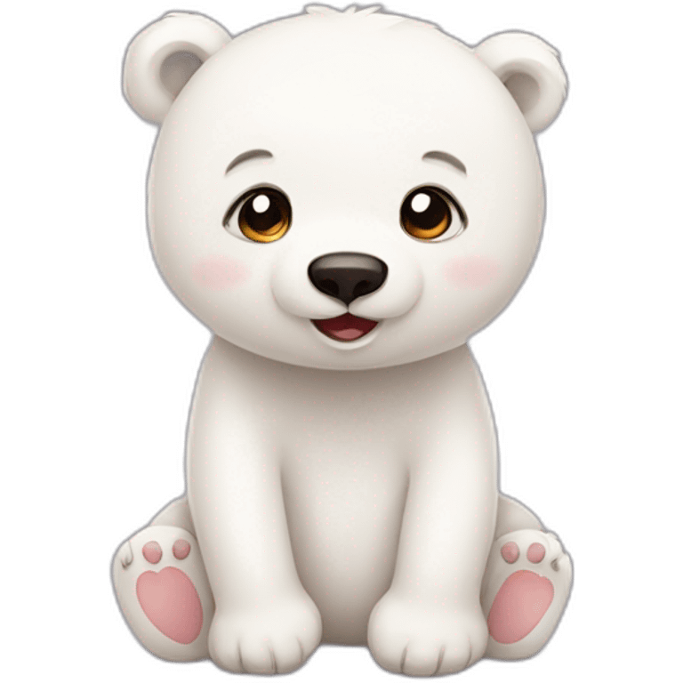 love cute polar bear emoji