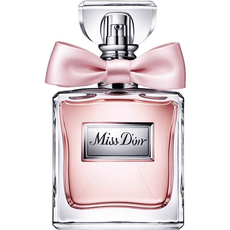 Dior miss dior eau de parfum, silver bow bottle, light pink emoji