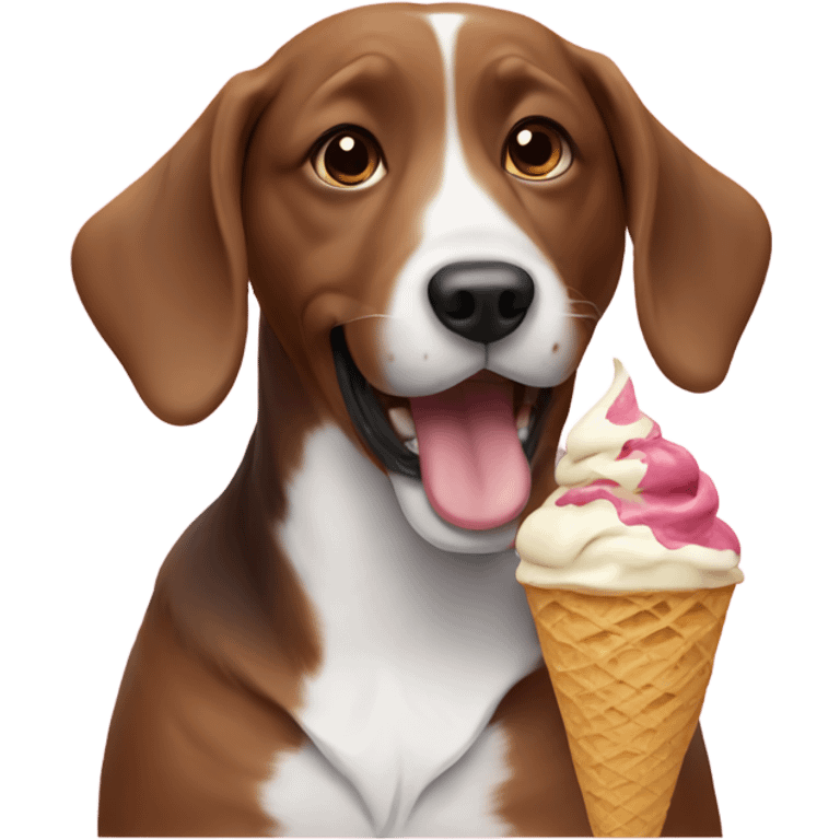 dog eating ice cream emoji