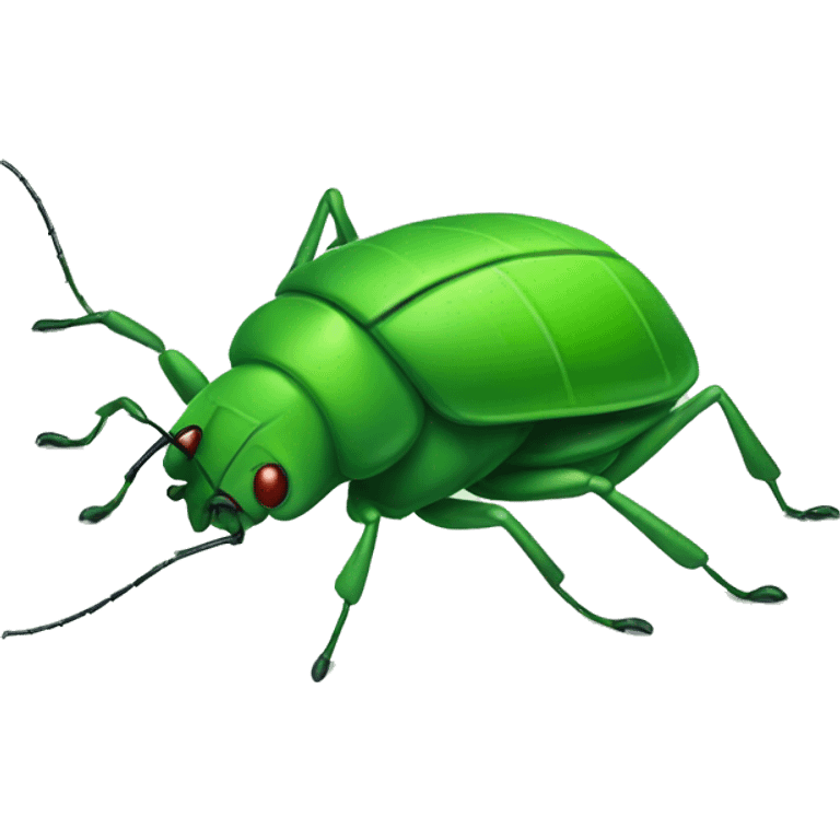 ironical green bug emoji