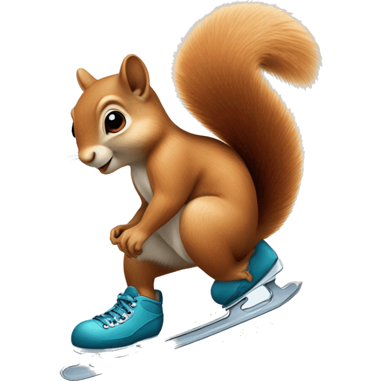 squirrel wearing ice skates on its feet emoji