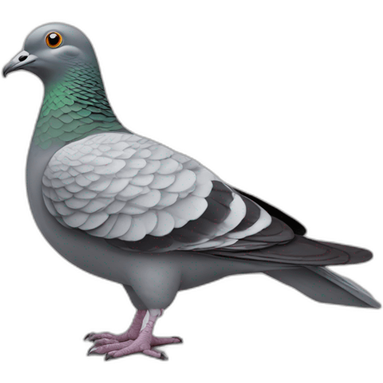 Pigeon gris sur une tortue emoji