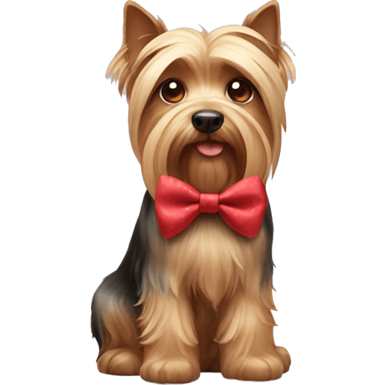 Dog york terrier with bow  emoji